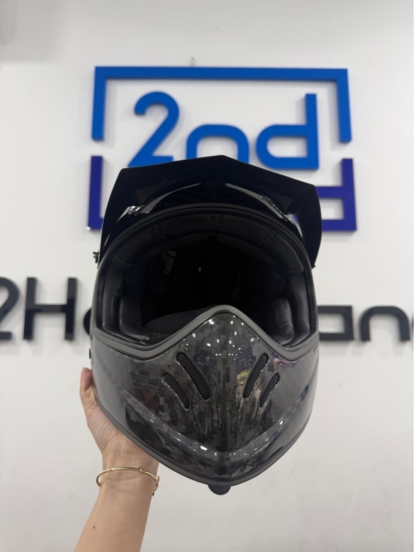 Nón bảo hiểm LS2 Carbon - model MX471 - Màu đen - Ngoại hình 98% - Xước nhẹ - Kèm tấm che mặt