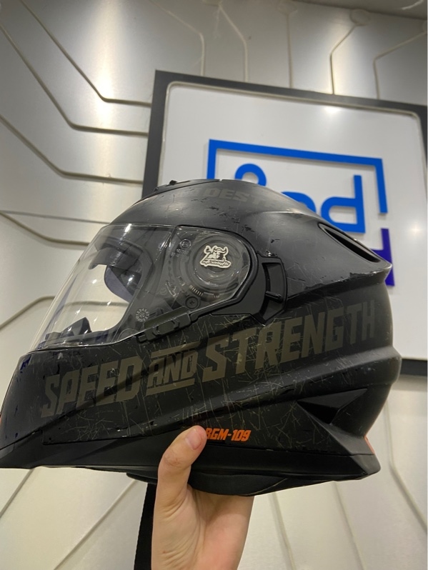 Nón Bảo Hiểm Speed & Strength Cruise Missile SS1600 - Vòng Đầu 61-62 Size XL - Màu cam đen - Ngoại hình: 97% - Xước kính - Body