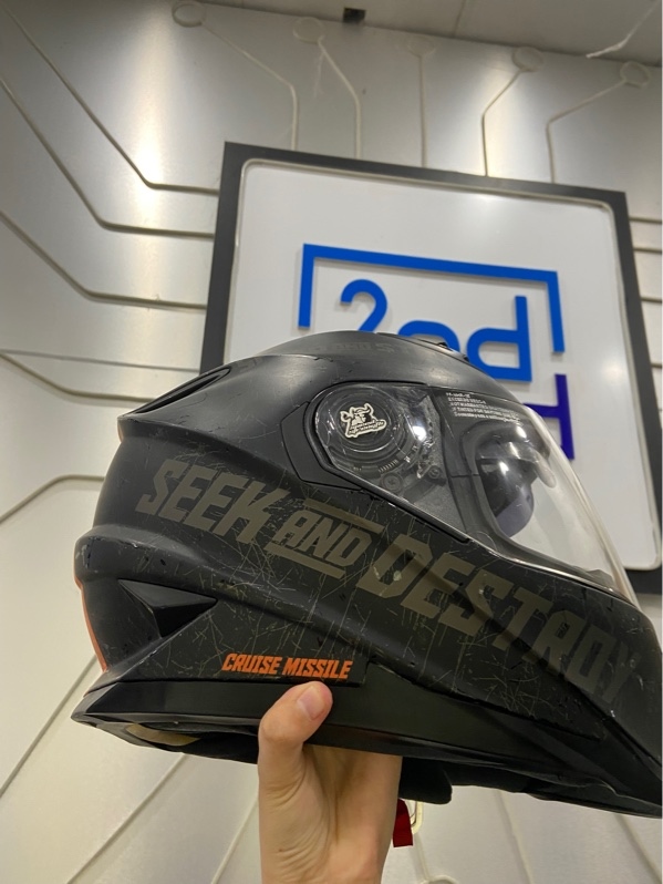 Nón Bảo Hiểm Speed & Strength Cruise Missile SS1600 - Vòng Đầu 61-62 Size XL - Màu cam đen - Ngoại hình: 97% - Xước kính - Body