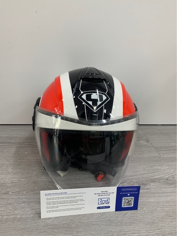 Nón bảo hiểm Yohe 859 3/4 - Màu đỏ trắng - Ngoại hình: 97% - Body