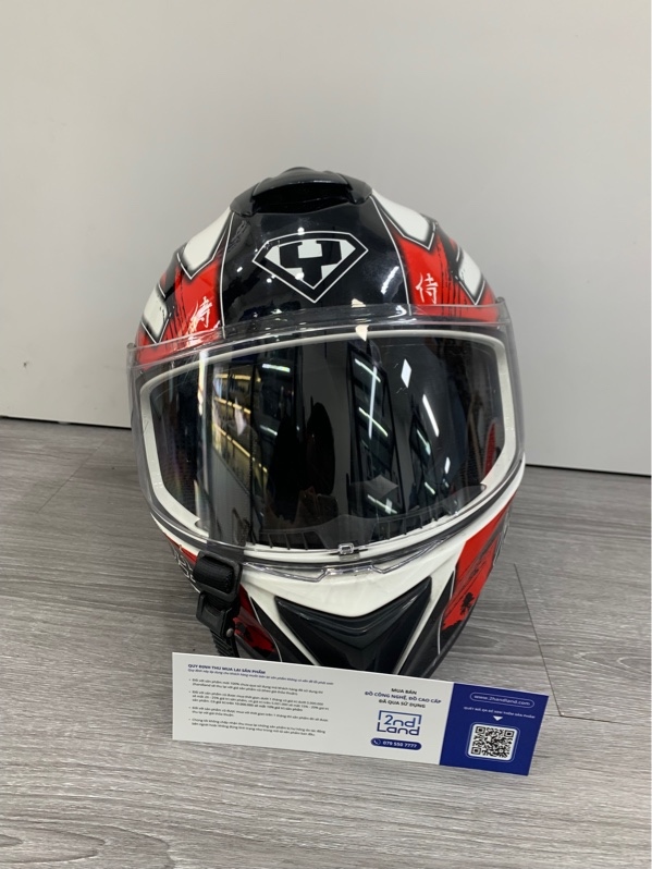 Nón bảo hiểm Yohe 981 Fullface - Màu đỏ trắng - Ngoại hình: 98% - Body