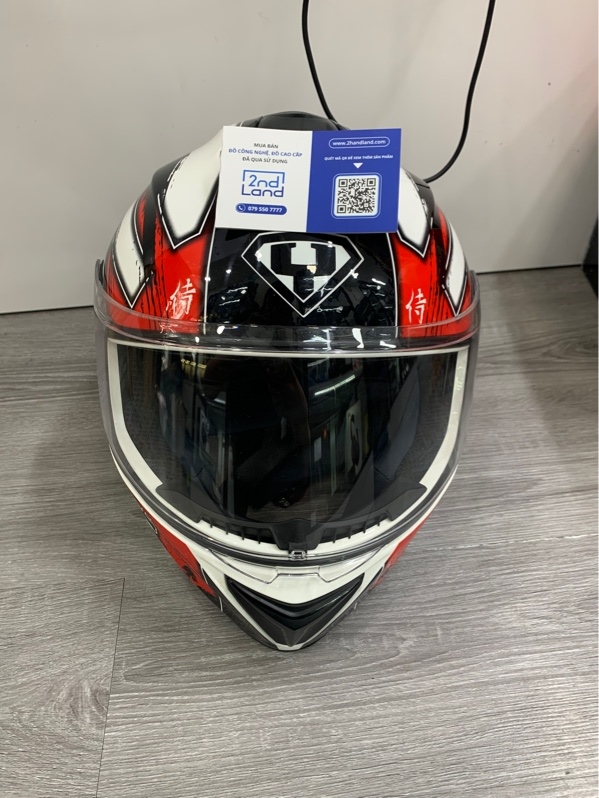 Nón fullface 2 kính Yohe 981 phiên bản Samurai - Màu Đen đỏ - Ngoại hình: 98% - Fullbox