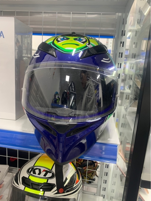 Nón fullface AGV K3 SV - Size L - Màu xanh - Ngoại hình: 96% - Tróc đệm, trầy kính - Body