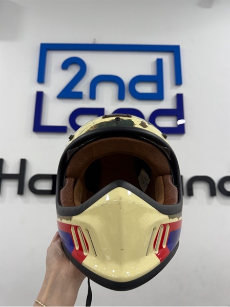 Nón FullFace BullDog Classic - Màu kem - Ngoại hình 98% - Kèm túi