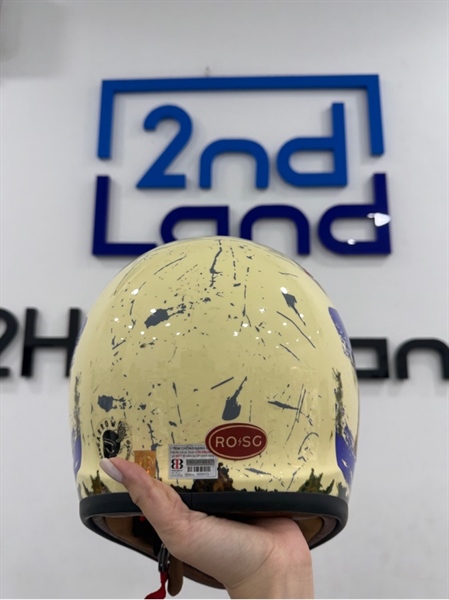 Nón FullFace BullDog Classic - Màu kem - Ngoại hình 98% - Kèm túi 2