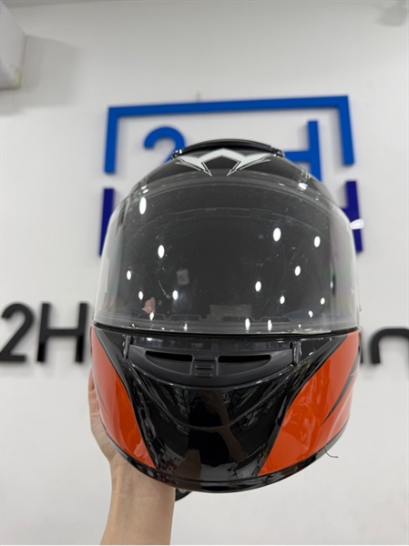 Nón FullFace Honda Cool (HJC Cool) - Size XL - Màu đen cam - Ngoại hình 97% - Mút chai cứng , nón trầy nhẹ , kính trầy - Body
