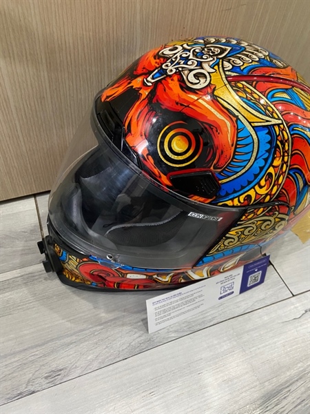 Nón FullFace Icon Airfron Pro Barong - Size L - Màu đen - Ngoại hình: 97% - Kèm Box + 1 kính đen 3