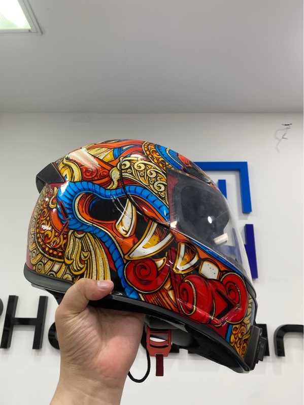 Nón FullFace Icon Airfron Pro Barong - Size L - Màu đen - Ngoại hình: 97% - Kèm túi