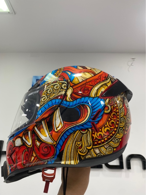 Nón FullFace Icon Airfron Pro Barong - Size L - Màu đen - Ngoại hình: 97% - Kèm túi