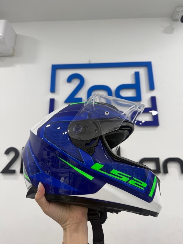 Nón fullface LS2 FF320 - size L - Màu xanh - Ngoại hình 97% - 2 kính ngoài màu trong , tróc da , trầy kính, mút chai cứng - Body