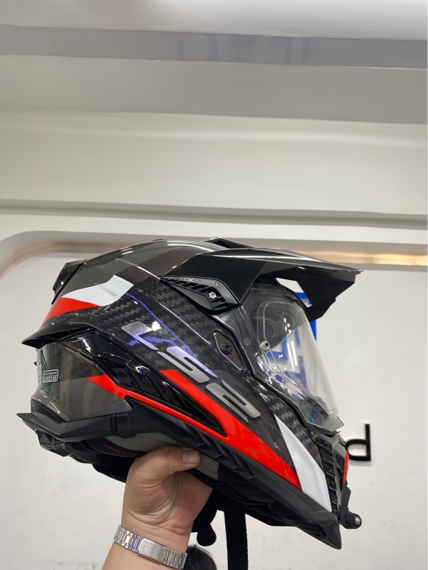 Nón Fullface LS2 MX701 Explorer Carbon - Size XXL - Màu đỏ titan - Ngoại hình 98% - Body