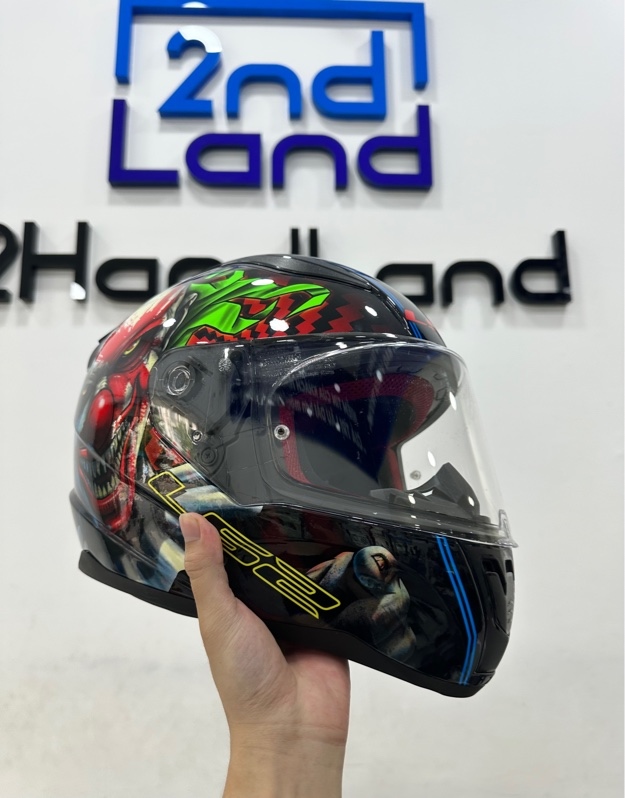 Nón Fullface LS2 Rapid FF353 Happy Dreams - Size XL - Màu đen - Ngoại hình 97% - Kèm túi đựng + Kính đen