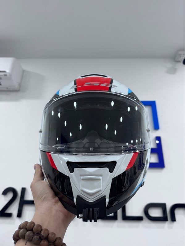 Nón FullFace LS2 Storm II - Màu trắng đỏ - Ngoại hình 98% - Body