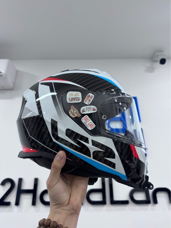 Nón FullFace LS2 Storm II - Màu trắng đỏ - Ngoại hình 98% - Body