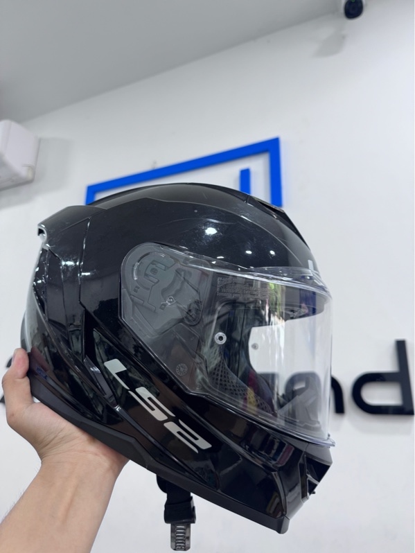 Nón fullface LS2 strom III FF818 - size L - Màu đen - Ngoại hình 97% - Nón trầy xước nhiều, kính xước nhẹ - Body