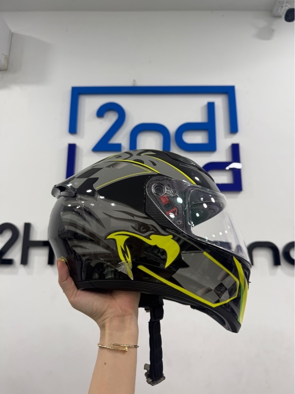 Nón Fullface ROC R05 - size M - Màu đen - Ngoại hình 97% - Tróc tem nhiều , kính trầy - Body