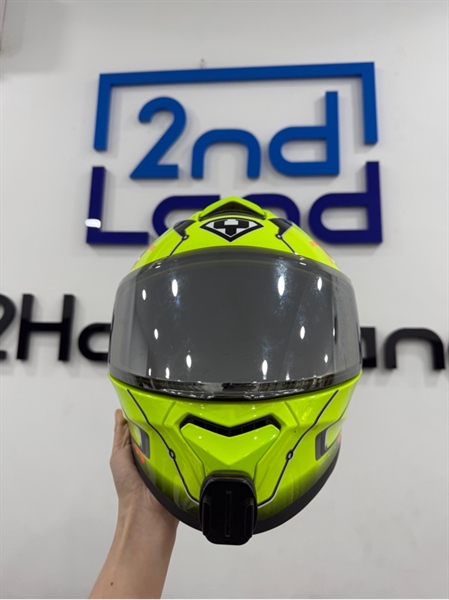 Nón FullFace Yohe 977 - Size M - 1 kính khói tráng gương - Màu xanh - Ngoại hình 98% - Mút chai - Body