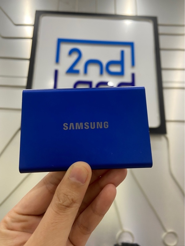 Ổ cứng di động Samsung Portable SSD T7 1TB - Chạy được 77 giờ - Màu xanh - Ngoại hình: 98% - FullBox