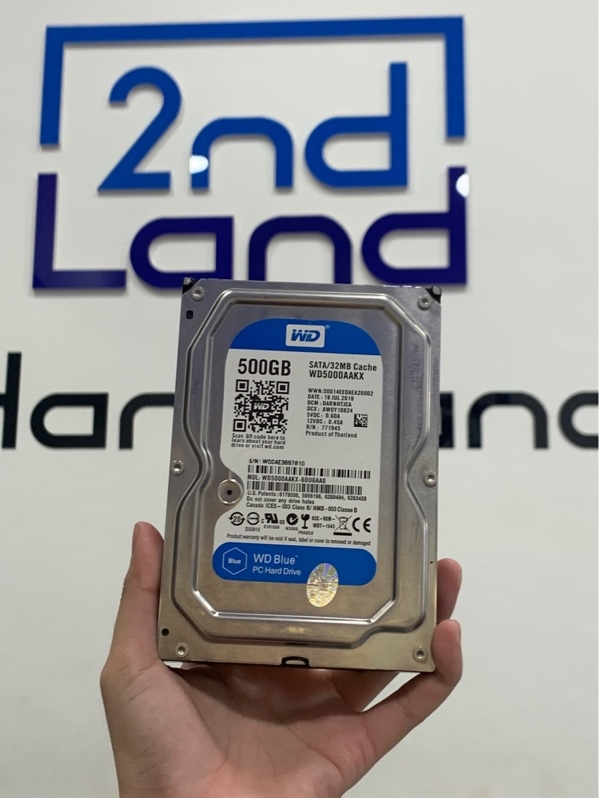 Ổ cứng HDD WD blue sata - 500gb/32mb - Ngoại hình: 97% - Body