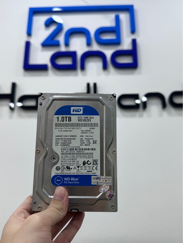 Ổ cứng HDD Western Digital WD10EZEX SATA-1TB - Màu đen - Ngoại hình 97% - Sức khoẻ tốt (21952 giờ) - Body