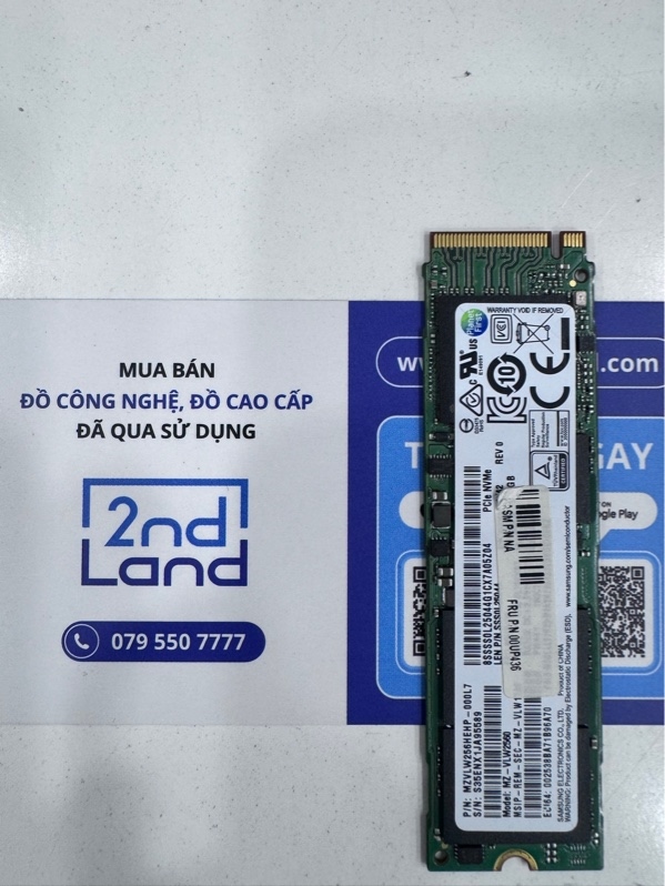 Ổ cứng SSD Samsung PM961 Pcle NVMe, Model MZ-VLW2560 - Ngoại hình 98% - Sức khỏe 94% - Body