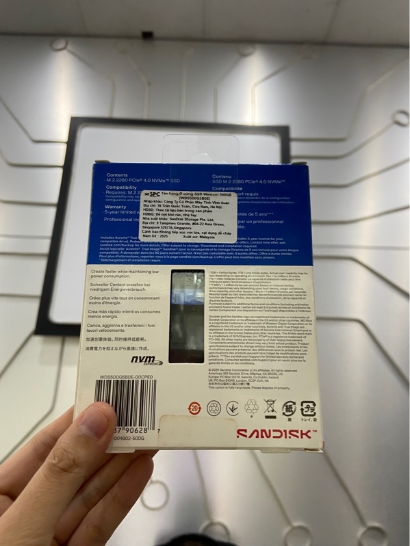 Ổ cứng SSD WD Blue SN5100 500GB NVMe PCIe Gen4 x4 - M.2 2280 6600mb/s - Màu đen - Newseal