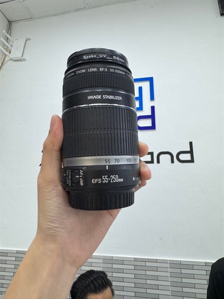 Ống kính máy ảnh Canon EF-S 55-250mm 1:4-5.6 - Màu đen - Ngoại hình 97% - Body
