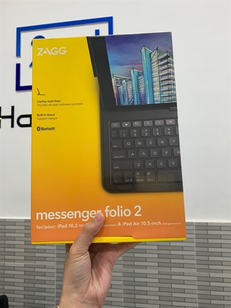 Ốp lưng kèm bàn phím ZAGG Messenger Folio 2 for iPad 10.2 inch và iPad Air 10.5 inch - Màu xám - Ngoại hình: 97% - Body