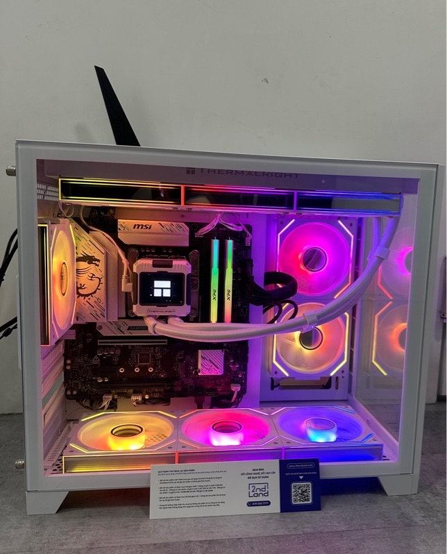 PC Main MSI B760M Gaming Plus Wifi DDR4 - i5 14500 - 512gb SSD - 2 thanh RAM XPG RGB 16GB 3200MHz DDR4 (32gb) - Nguồn Asus Tuf-750B-Gaming 750W - Tản nhiệt nước AIO Thermalright Frozen WarFrame - Case MIKLV12 M White Kèm 6 fan led - NH98% - Kèm nguồn
