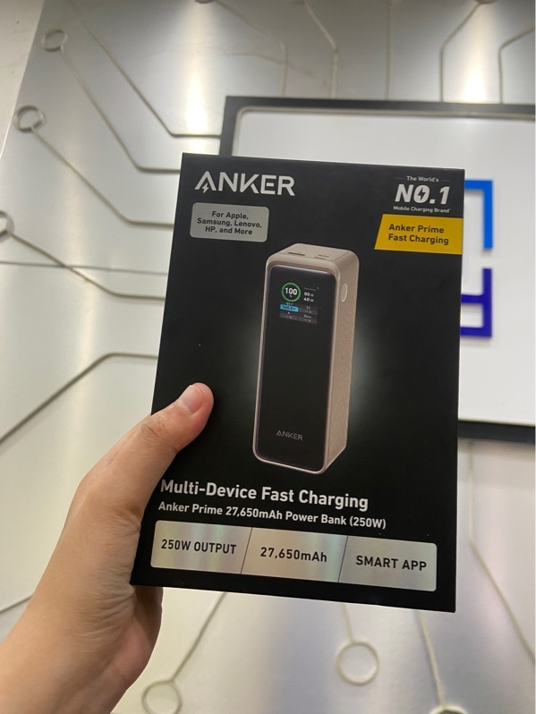 Pin dự phòng Anker Prime 2C1A 27650mAh 250W A1340 - Màu gold - Ngoại hình: 97% - FullBox + đế sạc anker a1902
