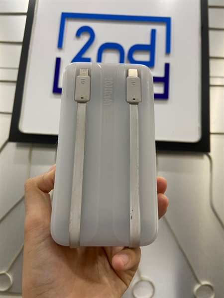 Pin dự phòng Baseus 20.000 mah Model PPMD20 - Màu trắng - Ngoại hình: 97% - Lỗi cổng sạc Lightning - Body 2