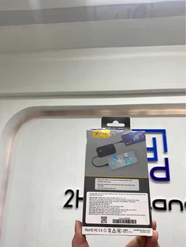 Pin sạc dự phòng 10000mAh Type C PD QC 3.0 22.5W Xmobile JP325 - Màu đen - NewSeal - Kèm lightning và type c