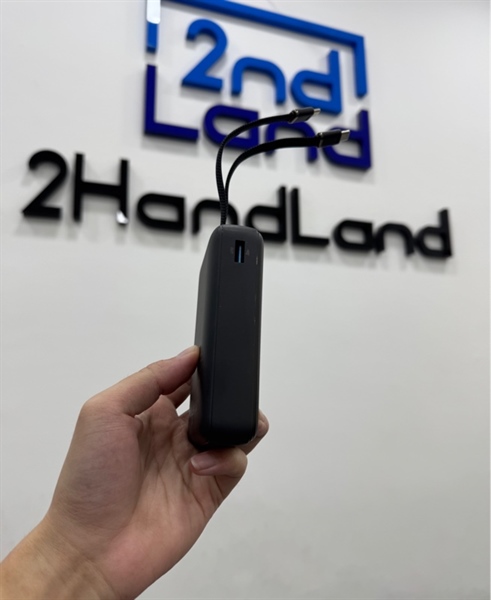 Pin sạc dự phòng Anker Zolo 20000mAh 45W 1A1C tích hợp 2 cáp Type-C A1681 - Màu đen - Ngoại hình 97% - Box 2