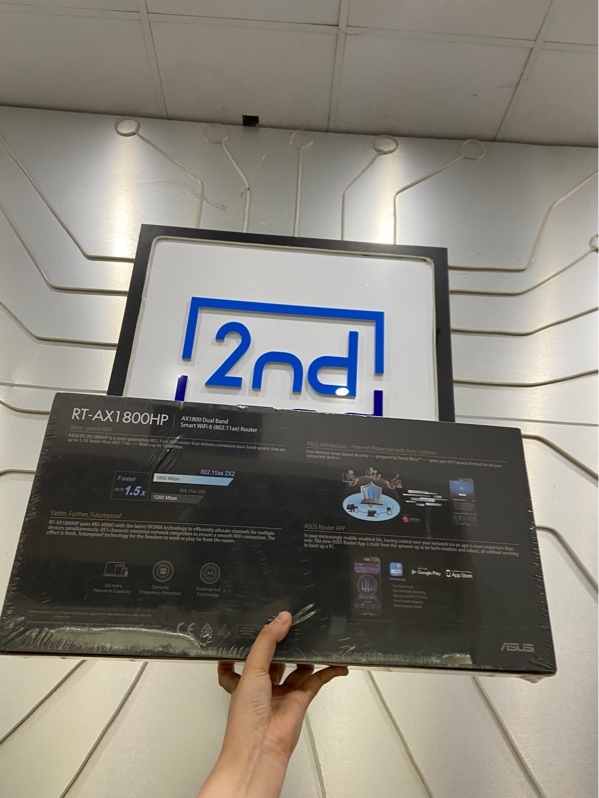 Router Wifi 6 băng tần kép Asus RT-AX1800HP - Màu đen - Newseal