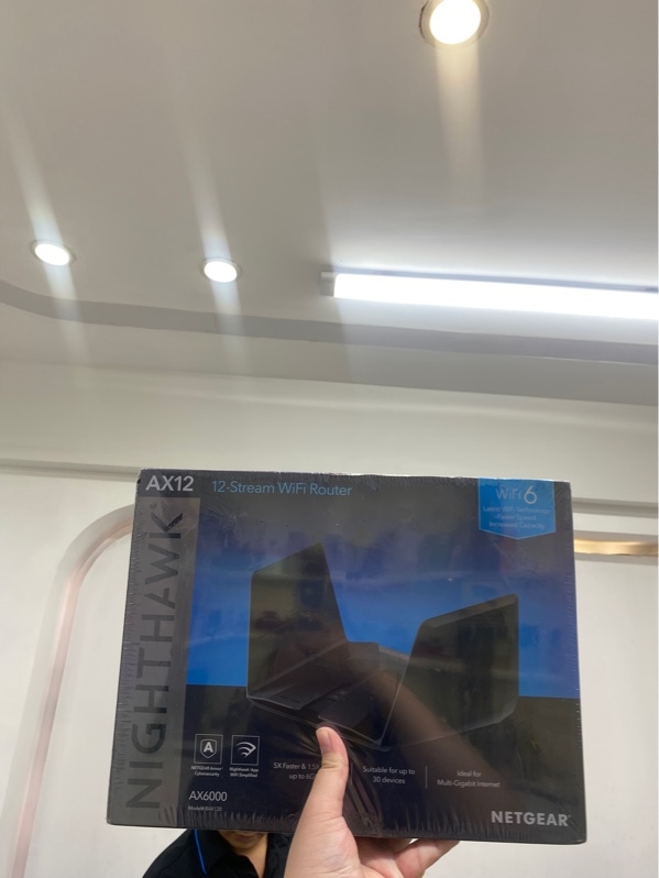 Router WiFi 6 NETGEAR Nighthawk AX12 (Model RAX120v2) - Màu đen - Newseal