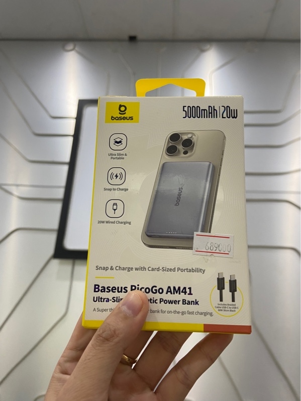 Sạc Baseus Picogo Ultra-Slim 5000mAh - Màu xám - Ngoại hình: 98% - FullBox
