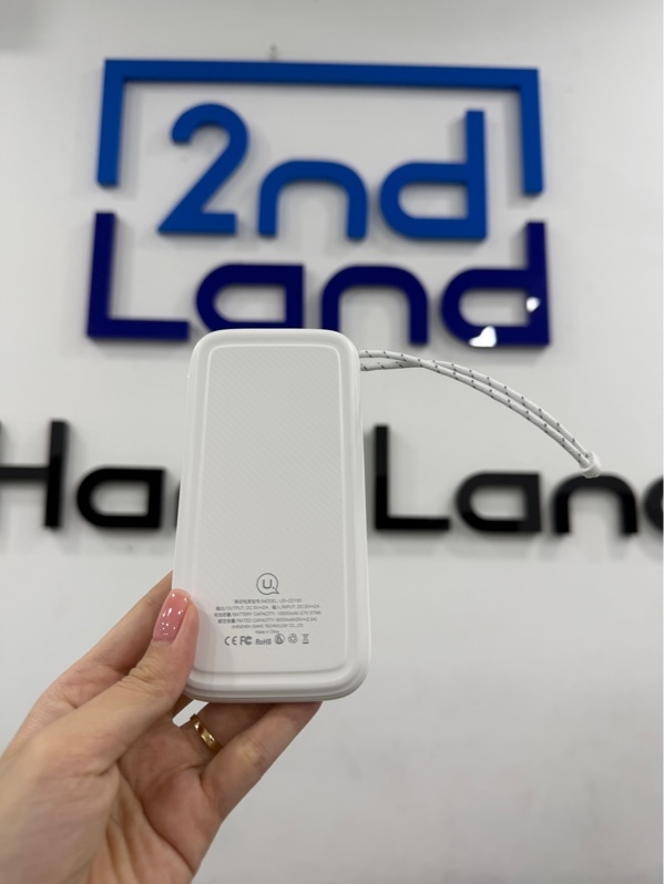 Sạc dự phòng USAMS - model US-CD150 - 10000mAh - Màu trắng - Ngoại hình 98% - Kèm box , dây usb-micro