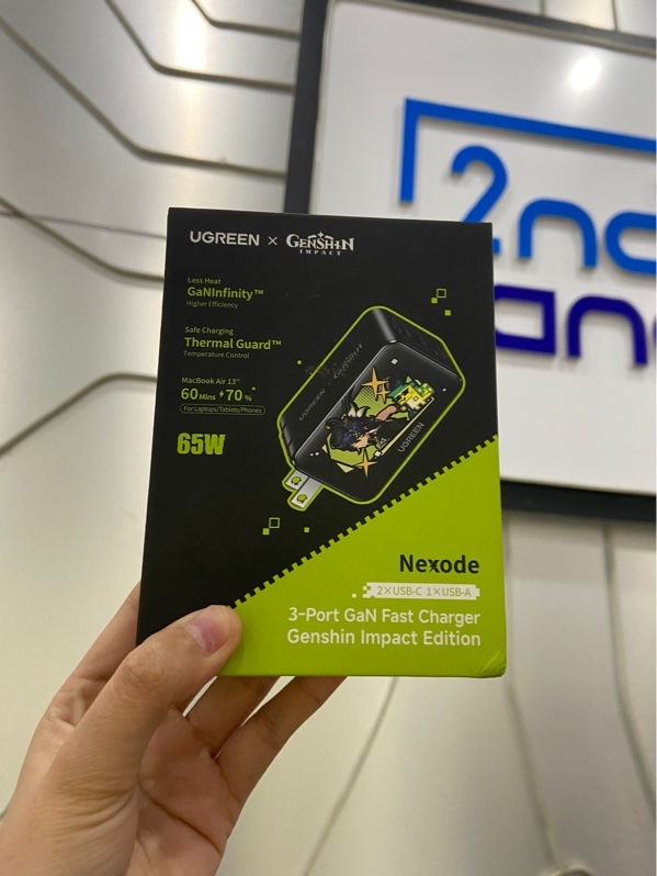 Sạc UGREEN Nexode 65W GaN x Genshin Impact - Màu đen - Ngoại hình: 98% - FullBox