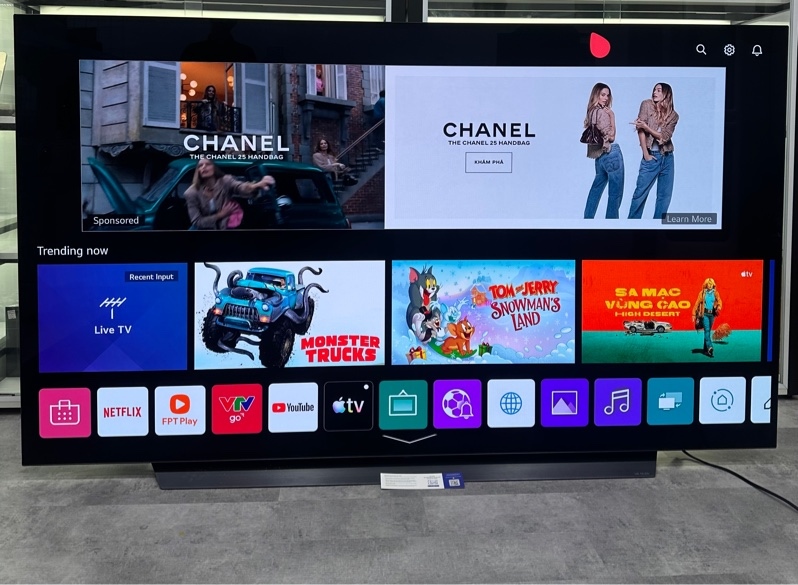 Smart Tivi OLED LG 4K 77 inch 100Hz 77CXPTA - Màu đen - Ngoại hình 97% - Vỏ nứt nhẹ - Kèm remote + Nguồn