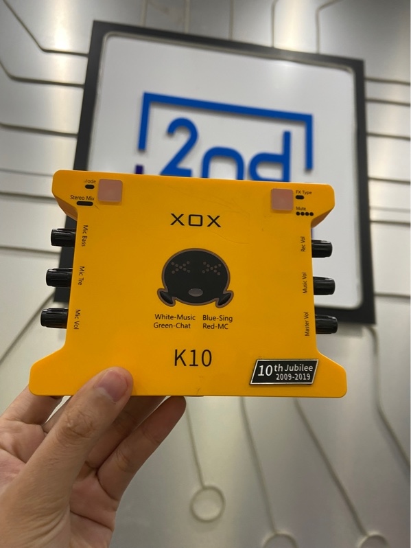 Sound Card XOX K10 10th Jubilee - Màu vàng - Ngoại hình: 97% - Xước thân - Kèm Nguồn PhanTom 48V