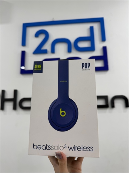 Tai nghe Beats Solo 3 Wireless - Màu xanh tím - Ngoại hình 97% - Đệm tai 2 bên tróc - FullBox