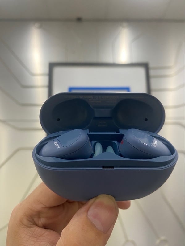 Tai nghe Bluetooth True Wireless Sony WF-SP800N - Màu xanh - Ngoại hình: 97.5% - Body