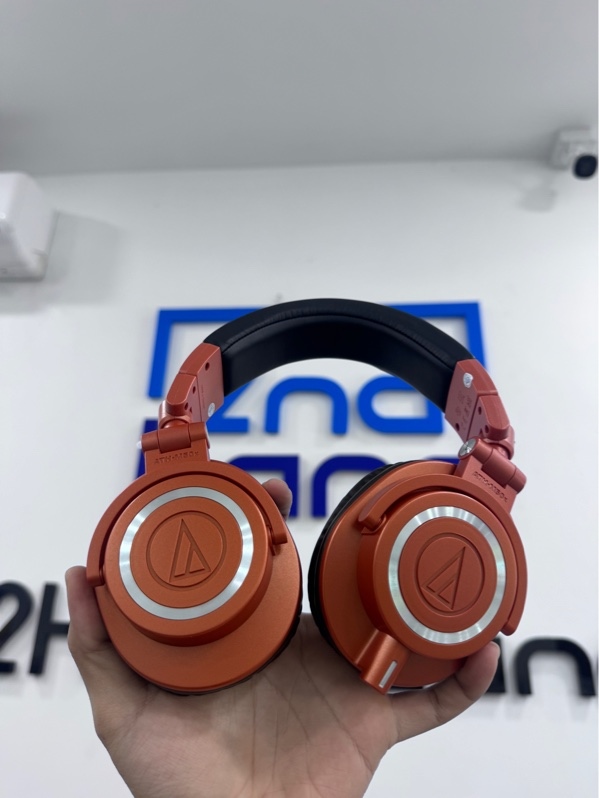 Tai nghe chụp tai Audio-Technica ATH-M50X - Màu cam đen - Ngoại hình 98% - Kèm dây kết nối
