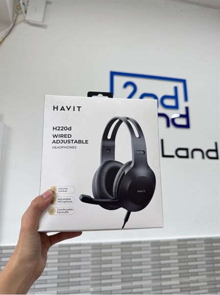 Tai nghe dây Havit H220D - Màu đen - Ngoại hình 98% - Box