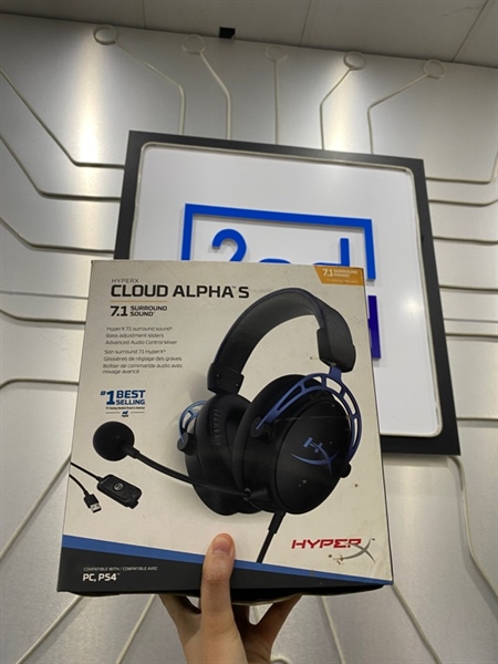 Tai nghe Headphone Hyper X Cloud Alpha S - Màu xanh đen - Ngoại hình: 97% - Tróc đệm đầu - FullBox