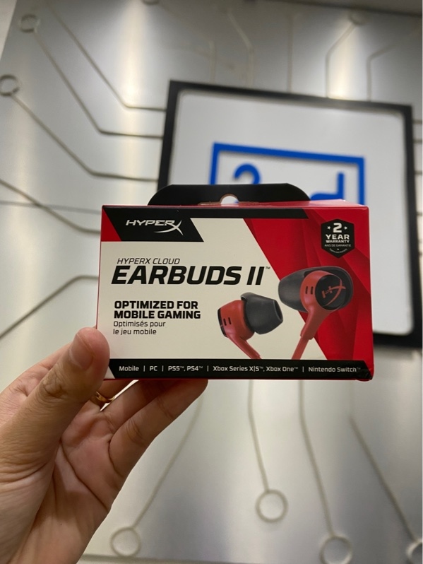 Tai nghe HP HYPERX Cloud Earbuds II - Màu đỏ - Ngoại hình: 97% - Kèm Box + túi đựng