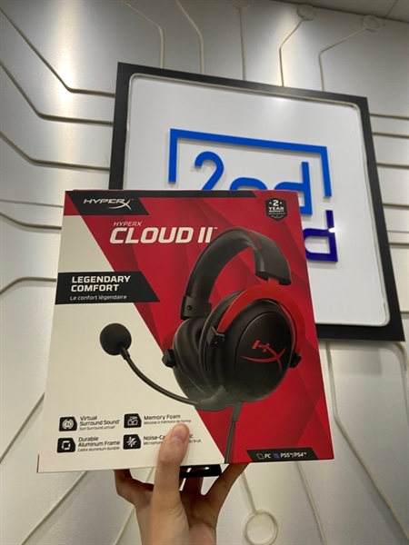 Tai nghe Hyper x Cloud 2 - Màu đen - Ngoại hình: 97% - Có Soundcard + mic mất lọc âm - FullBox