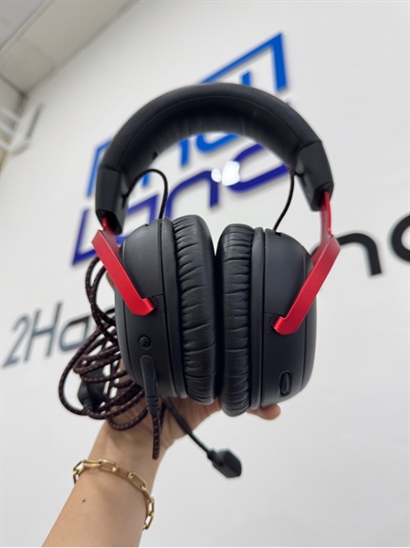 Tai nghe Hyper X Cloud 3 red - Màu đen - Ngoại hình 98%- Tróc đệm đầu nhẹ - Body, kèm sound card + mic