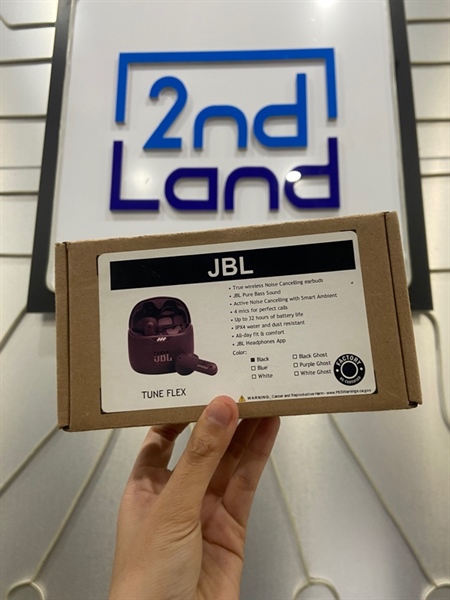 Tai nghe JBL Tune Flex - Hàng Factory Re-Certified - Màu đen - Ngoại hình: 98% - Kèm Box + Dây sạc + 2 típ tai 3