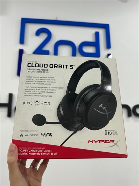 Tai nghe KingSton Hyperx Cloud Orbit S Gaming Black - Màu đen - Ngoại hình xấu - Gãy khớp xoay bên tai trái, rách da nhiều, nứt xoay bên phải- FullBox